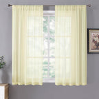 Tollpiz Short Sheer Curtains Living Room Linen Textured Curtain Sheers Light by Tollpiz