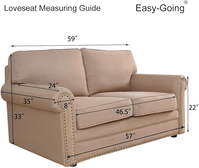 Easy-Going Reversible Couch Cover, 2 Cushion Sofa, Army Green/Beige | Loveseat - Image 7