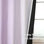 Lilac and Greyish White Ombre Blackout Curtains Living Room 102 Inch Long | - Image 5