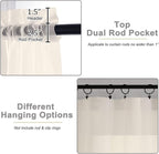 Sheer Cream Curtains for Bedroom Living Room 90 Inches Long 2 Panels Set - Image 4