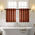 MIULEE Burnt Orange Fall Kitchen Curtain 36 Inch Length 2 Panels Farmhouse | - Image 2