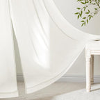 MIULEE Ivory Sheer Curtains 90 Inches Long 4 Panels 42 x 90 Inches | Light - Image 6