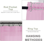 Pink Sheer Curtains 120 Inches Long 2 Panels Set, Airy Lightweight Sheer Pink - Image 4