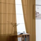 SpaceDresser Basic Rod Pocket Sheer Voile Window Curtain Panels Khaki 1 Pair 2 - Image 4