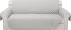Reversible Oversized Sofa Covers, XL Sofa, Light Grey/Light Grey by LuxshareHome