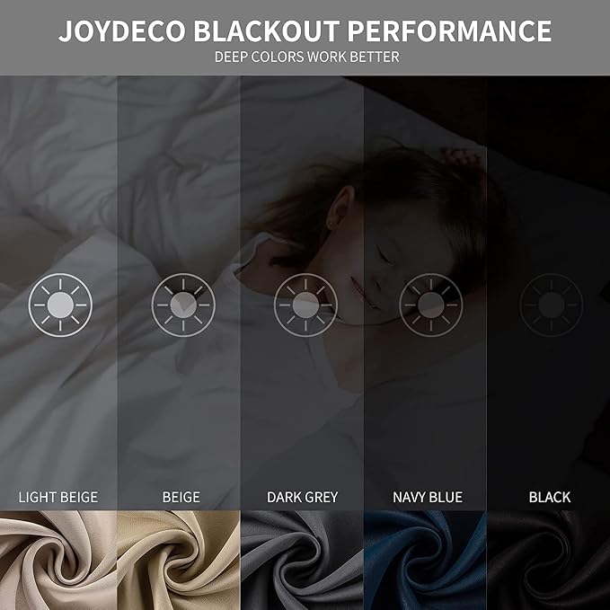 Joydeco Blackout Curtains 90 inch Long 2 Panels Set, Thermal Insulated Long - Image 7