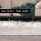 Goolela Round Fluffy Rug 3ft White - Image 3