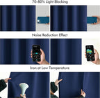 MIULEE Navy Blue Back Tab Blackout Curtains 52x72 Inches Long 2 Panels Set | - Image 5
