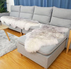 HUAHOO Premium Genuine Sheepskin Rug White Grey Real Australia Sheepskin - Image 5
