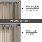 Tollpiz Short Sheer Curtain Living Room Linen Textured Curtains Sheer Light - Image 5