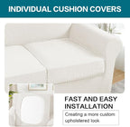 Turquoize 3 Piece Sofa Covers for 2 Cushion Couch Sofa Slipcover Soft Couch - Image 5