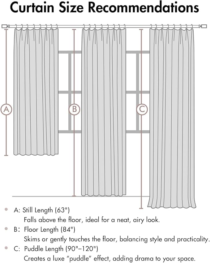 MIULEE Natural Pinch Pleated 100% Blackout Linen Curtains 40x98 Inches | Room - Image 9