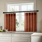 MIULEE Burnt Orange Fall Kitchen Curtain 24 Inches Long 2 Panels Farmhouse | - Image 3