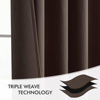 MIULEE Chocolate Brown Back Tab Blackout Curtains 52"x102" Long 2 Panel Set | - Image 7