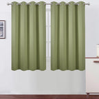 Blackout Curtains 66 x 54 Inch Long Sage Green Curtains Set of 2 Panels Room by Lemomo