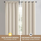 MIULEE Beige White Blackout Curtains 4 Panels Set 72 Inch Length Bedroom | - Image 6