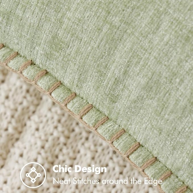 MIULEE Decorative Couch Throw Pillow Covers 16x16 Inch Light Green 2 Pack | - Image 2