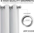 Joydeco White Curtains 45 Inches Long 2 Panels Set, Thermal Insulated Long - Image 2