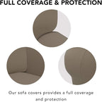 PureFit Stretch Oversized Couch Covers Fleece Sofa Slipcovers Natural | 1-Piece - Image 3
