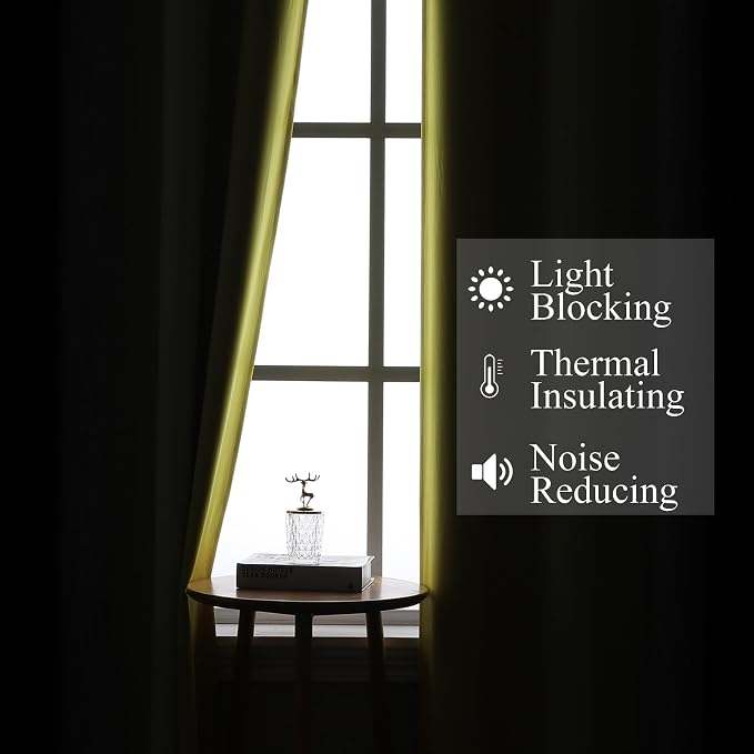 Black and Yellow Ombre Blackout Curtains 96 Inches Long | Room Darkening - Image 3