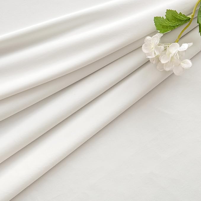 MIULEE Velvet Curtains 50W x 120L 2 Panels Ivory Blackout Curtains | Luxury - Image 7