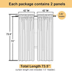 Aqua Sheer Curtains for Living Room 72 Inches Long 2 Panels, Dual Rod Pockets - Image 3