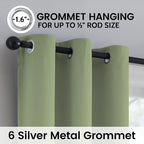 SimpleHome Sage 100% Blackout Curtains Room Darkening Living Room 54 Inch | - Image 6