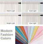 Ivory Sheer Curtain for Bedroom Living Room 78 Inches Long 2 Panels Set - Image 7