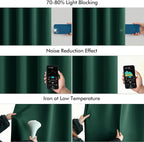 MIULEE Christmas Hunter Green Back Tab Blackout Curtains 52"x90" 2 Panels | Rod - Image 5