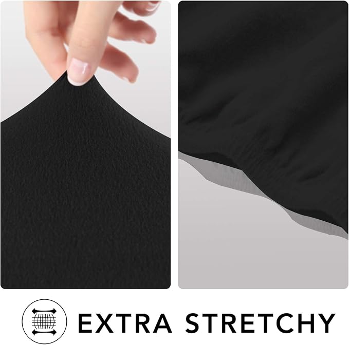 PureFit Stretch Couch Covers for Sofa Large Sofa Slipcovers Black | 1-Piece - Image 4
