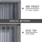 Tollpiz Short Sheer Curtains Living Room Linen Textured Curtain Sheers Light - Image 5