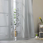 Light Grey Sheer Curtains for Bedroom Living Room 96 Inches Long 2 Panels - Image 9