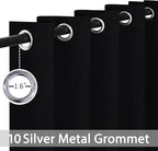 Yakamok Black Room Darkening Curtains 84 inch Sliding Door Drapes | 1 - Image 4