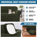 H.VERSAILTEX Modern Velvet Plush 4 Piece High Stretch Sofa Slipcover Furniture - Image 7