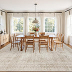 4x6 Area Rugs Living Room: Bedroom Neutral Washable Carpet Brown | Vintage Boho - Image 9