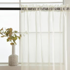 SpaceDresser Ivory Sheer Curtains 4 Panels Rod Pocket Semi-Sheer Curtain 96 - Image 5