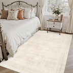 3x5 Area Rugs Living Room: Bedroom Neutral Washable Carpet Beige | Large - Image 2