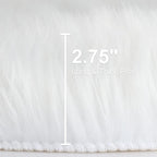 duduta White Faux Fur Throw Rug 2x3 ft, Small Bedside Rug Dorm Chair Cover | - Image 2