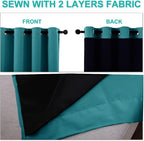 NICETOWN Peacock Teal 100% Blackout Curtains - Image 4