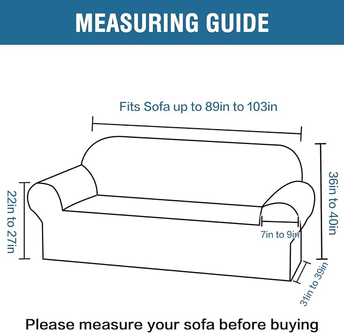H.VERSAILTEX Stretch Sofa Covers 4 Seater Sofa Slipcovers - Image 2