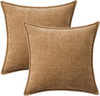 MIULEE Decorative Couch Throw Pillow Covers 20x20 Inch Apricot Brown 2 Pack | - Image 8