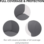 PureFit Stretch Couch Covers for Sofa 4 Seater Slipcovers Gray | 1-Piece Sofa - Image 3