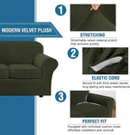 H.VERSAILTEX Real Velvet Plush 3 Piece Stretch Sofa Covers Couch Covers - Image 3