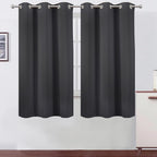 Dark Grey Blackout Curtains 34 x 63 Inch Length/Set of 2 Curtain Panels/Thermal by Lemomo
