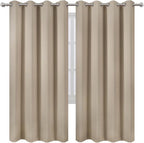 Khaki Thermal Blackout Curtains/52 x 72 Inch/Set of 2 Panels Room Darkening - Image 2