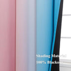 Pink and Blue Ombre Curtains for Bedroom 45 Inch Long | Room Darkening Curtains - Image 5