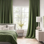 MIULEE Olive Green Back Tab Blackout Curtains 52x90 Inch Long 2 Panels Set | - Image 2