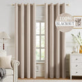 MIULEE 100% Blackout Linen Curtains by MIULEE
