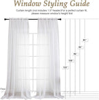 White Sheer Curtains 84 Inches Long 2 Panels Set, 59 Inch Extra Wide Light - Image 2