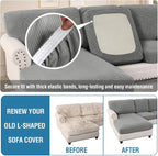 H.VERSAILTEX Sectional Couch Covers 6 Pieces Stretch Sofa Covers - Image 6